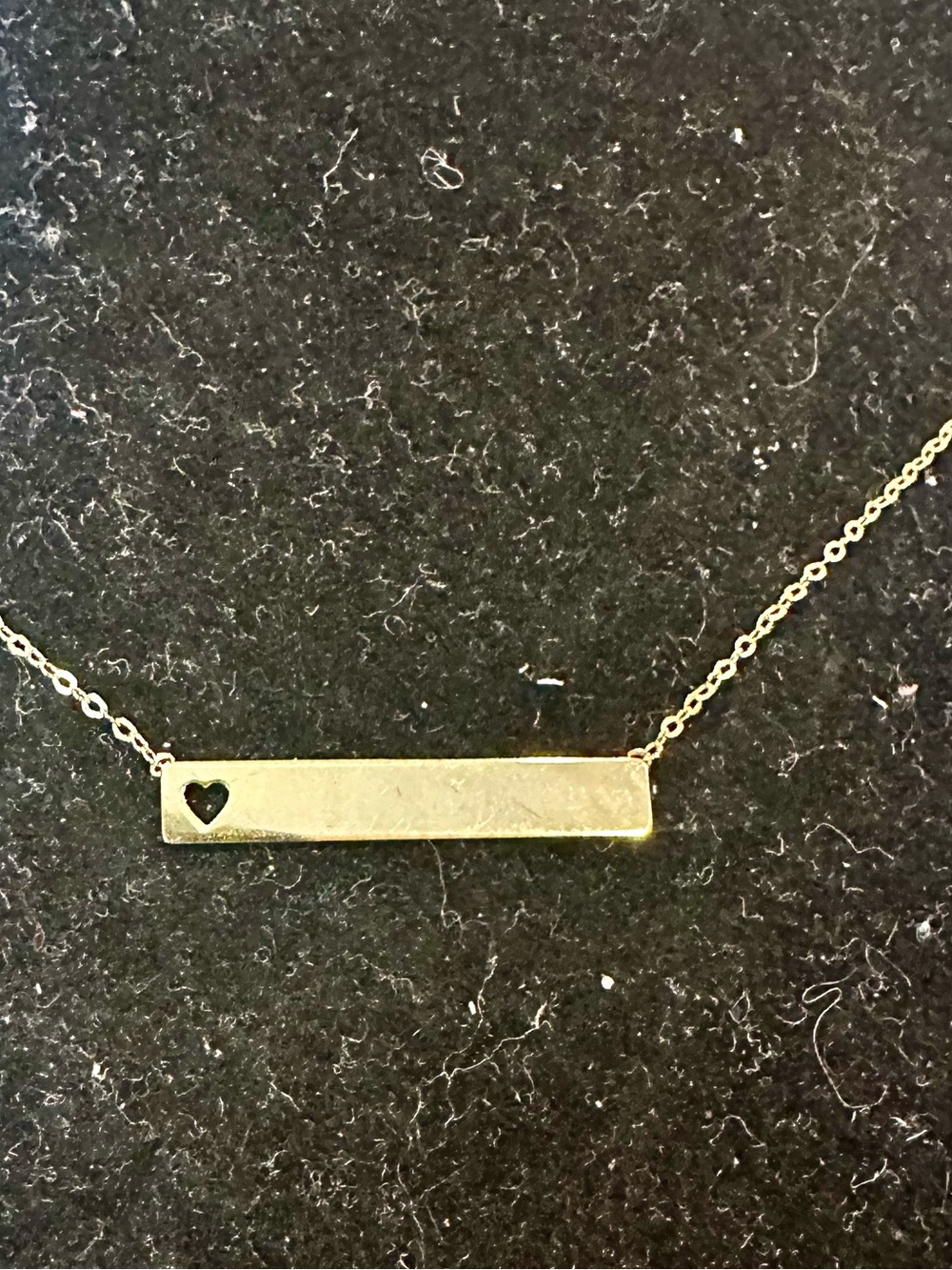 New 14K Solid Gold Bar Engravable Necklace solid 14K gold heart necklace bar